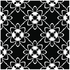 Flower geometric pattern. Seamless vector background. White and black ornament. Ornament for fabric, wallpaper, packaging. 

Decorative print.