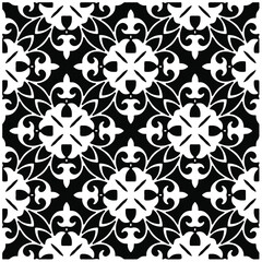 Flower geometric pattern. Seamless vector background. White and black ornament. Ornament for fabric, wallpaper, packaging. 

Decorative print.