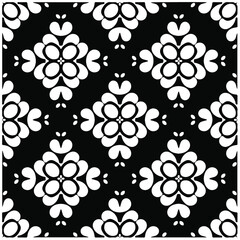 Decorative abstract pattern. Black and white seamless geometric pattern.