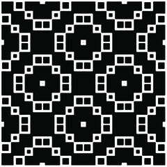 Decorative abstract pattern. Black and white seamless geometric pattern.