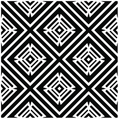 Decorative abstract pattern. Black and white seamless geometric pattern.
