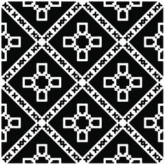 Decorative abstract pattern. Black and white seamless geometric pattern.