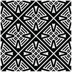 Decorative abstract pattern. Black and white seamless geometric pattern.