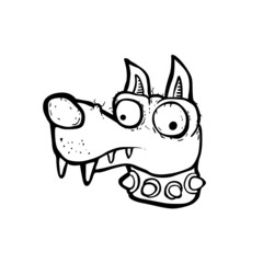 Hand drawn dog face