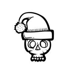 Cartoon skull, hand drawn vector illustration