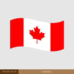 Fototapeta na wymiar Waving flag of Canada vector illustration design template.