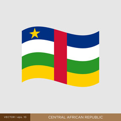 Waving flag of Central African Republic vector illustration design template.
