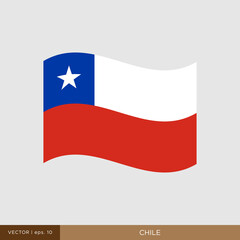 Waving flag of Chile vector illustration design template.