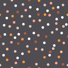 Scalable vector graphics. Christmas background in pastel colors. Merry Christmas and Happy New Year background in boho style. Abstract snowfall, snow. Simple geometric shapes. Polka dots.