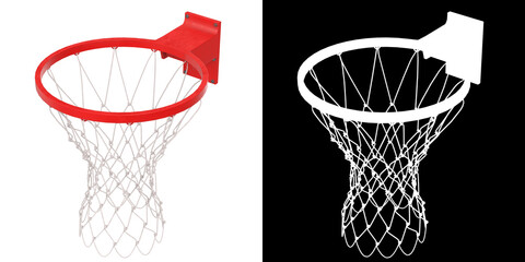 3D rendering illustration of a basketball ring