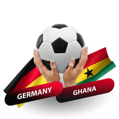 Soccer football competition match, national teams germany vs ghana - obrazy, fototapety, plakaty