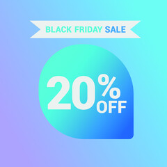 20% off Sale banner special offer ad discount promotion vector banner. price discount offer. season sale promo sticker colorful background