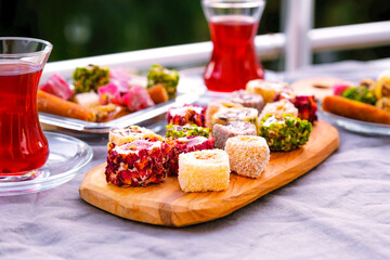 Turkish delight. Oriental lokum and muska pestili.