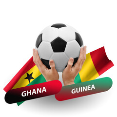 Soccer football competition match, national teams ghana vs guinea