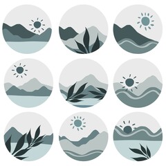 Obraz premium watercolor minimal landscape in grey