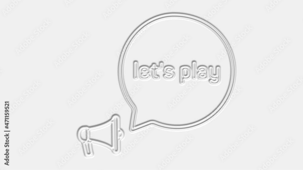 Aufkleber let's play text. megaphone with text let's play speech bubble banner. loudspeaker. 4k video motion g