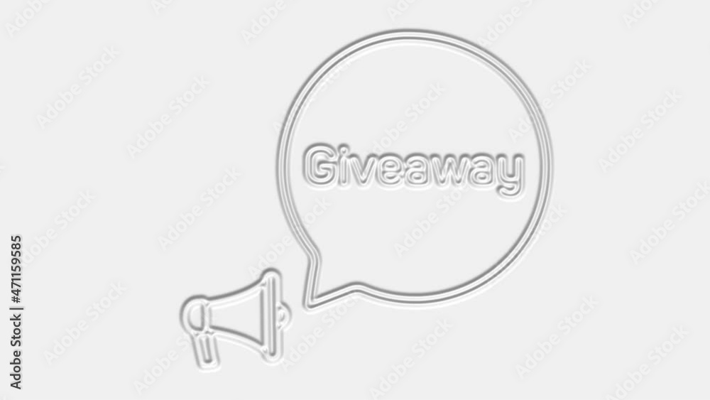 Poster giveaway text. megaphone with text giveaway speech bubble banner. loudspeaker. 4k video motion graph