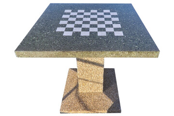 Chess table made of natural stone isolate on a white background.