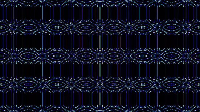 shining bright lines set blue wave motion, colorful, on black background