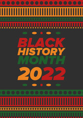 Black History Month. African American History. Celebrated annual. In February in United States and Canada. In October in Great Britain. Poster, card, banner, background. Vector illustration