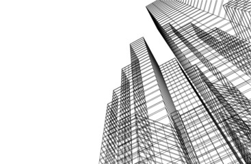 modern architecture digital drawing