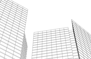 Fototapeta premium architectural drawing 3d illustration