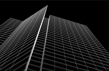 Fototapeta premium abstract architectural drawing 3d vector illustration
