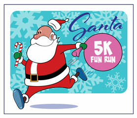 Santa runs a 5K race.