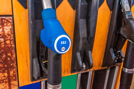 Helsingborg, Sweden - July 18 2021: Gas pump with Ethanol E85.