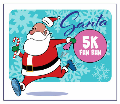 Santa Runs A 5K Race.