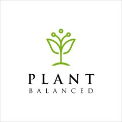 Plant Balanced Logo Design. plant. Garden. Balanced. leaf. nature. people icons