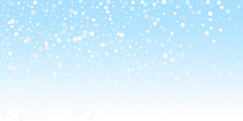 White dots Christmas background. Subtle flying sno