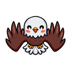 Fototapeta premium Cute little eagle cartoon flying