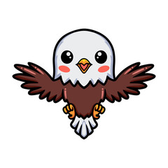 Fototapeta premium Cute little eagle cartoon flying
