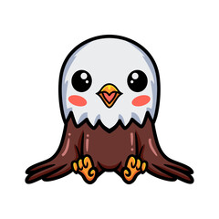 Cute little eagle cartoon sitting