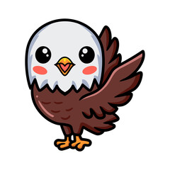 Cute little eagle cartoon standing