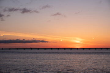 sunset over the river