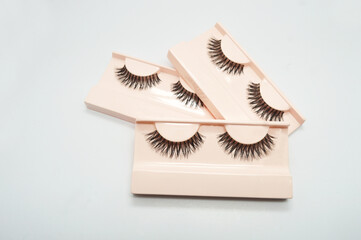 Top View False Eyelash Set On Issolated Background