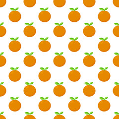 Seamless pattern with oranges on white background
