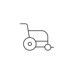 disabled patient wheelchair line style graphic design vector