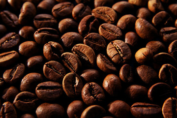 Roasted coffee beans texture