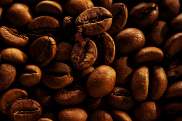 Roasted coffee beans texture