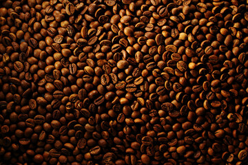 Roasted coffee beans texture