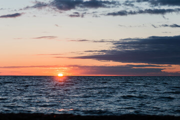 sunset over the lake