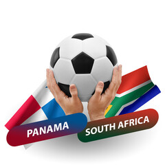 Soccer football competition match, national teams panama vs south africa