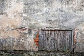 Old Brick Wall Texture. Painted Distressed Wall Surface. Grunge Red Stonewall Background. Shabby...