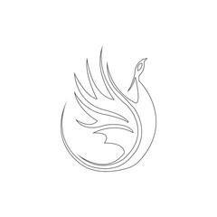 Abstract Bird logo design template