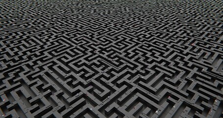 Futuristic maze going to infinity background 3d-rendering