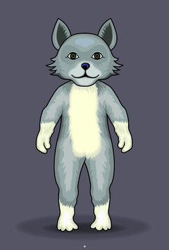 wolf cub mascot illustration