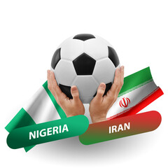Soccer football competition match, national teams nigeria vs iran